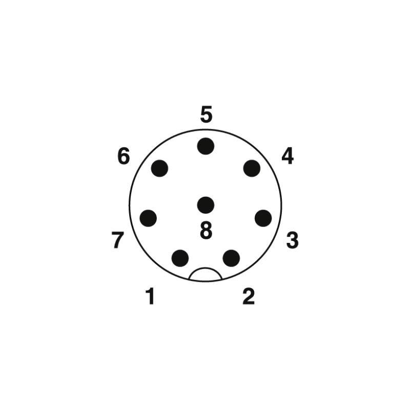 M12 8pins A code male moldable connector,unshielded,brass with nickel plated screw